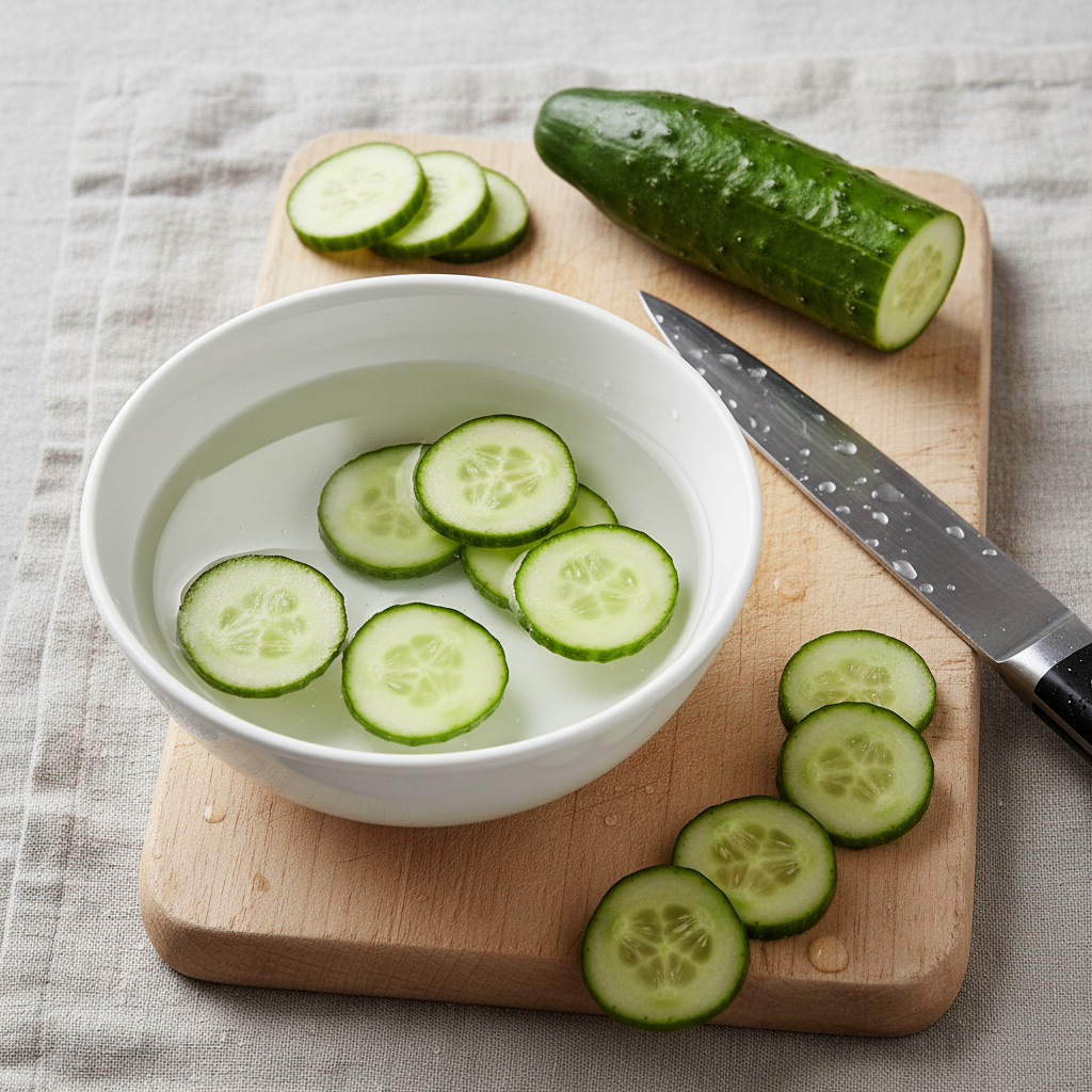 Ingredientes naturales como pepino fresco